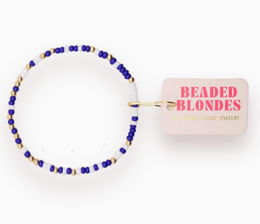 Sprinkle Bracelet - Cobalt Blue/White