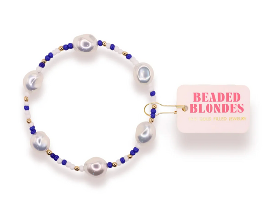 Sadie Bracelet - Cobalt Blue/White
