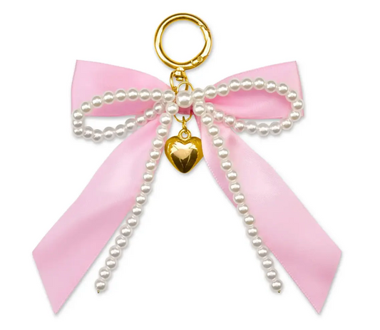 Pink Bow & Pearls Bag Charm