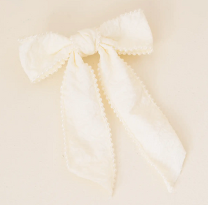 Pearl Hair Bow - Cream