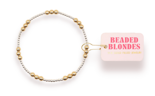 ILY Bracelet - Silver w/ Gold