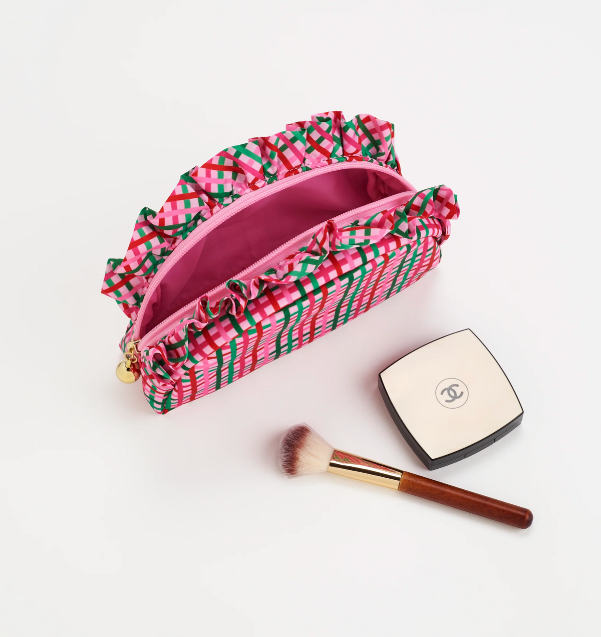 Small Ruffle Zip Pouch