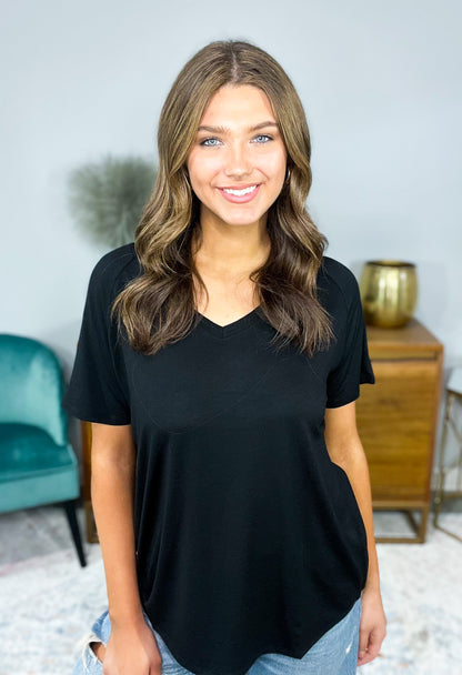 Raw Edge Tee -Black