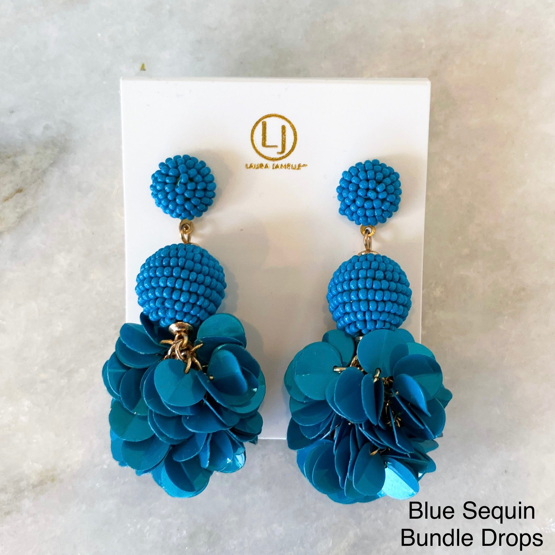 Top more than 227 blue sequin earrings latest
