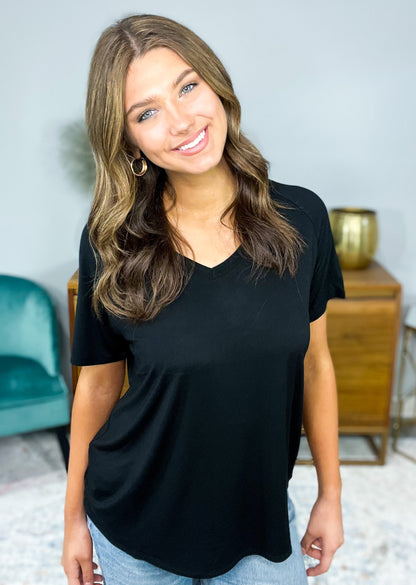 Raw Edge Tee -Black