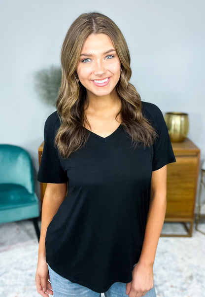 Raw Edge Tee -Black
