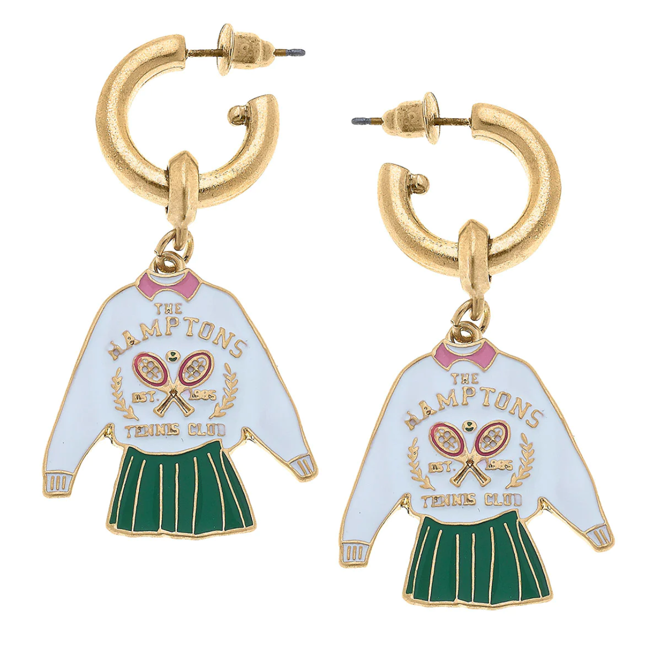 Hamptons Tennis Outfit Drop Earrings