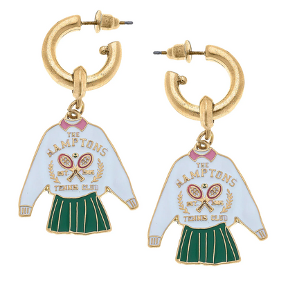 Hamptons Tennis Outfit Drop Earrings