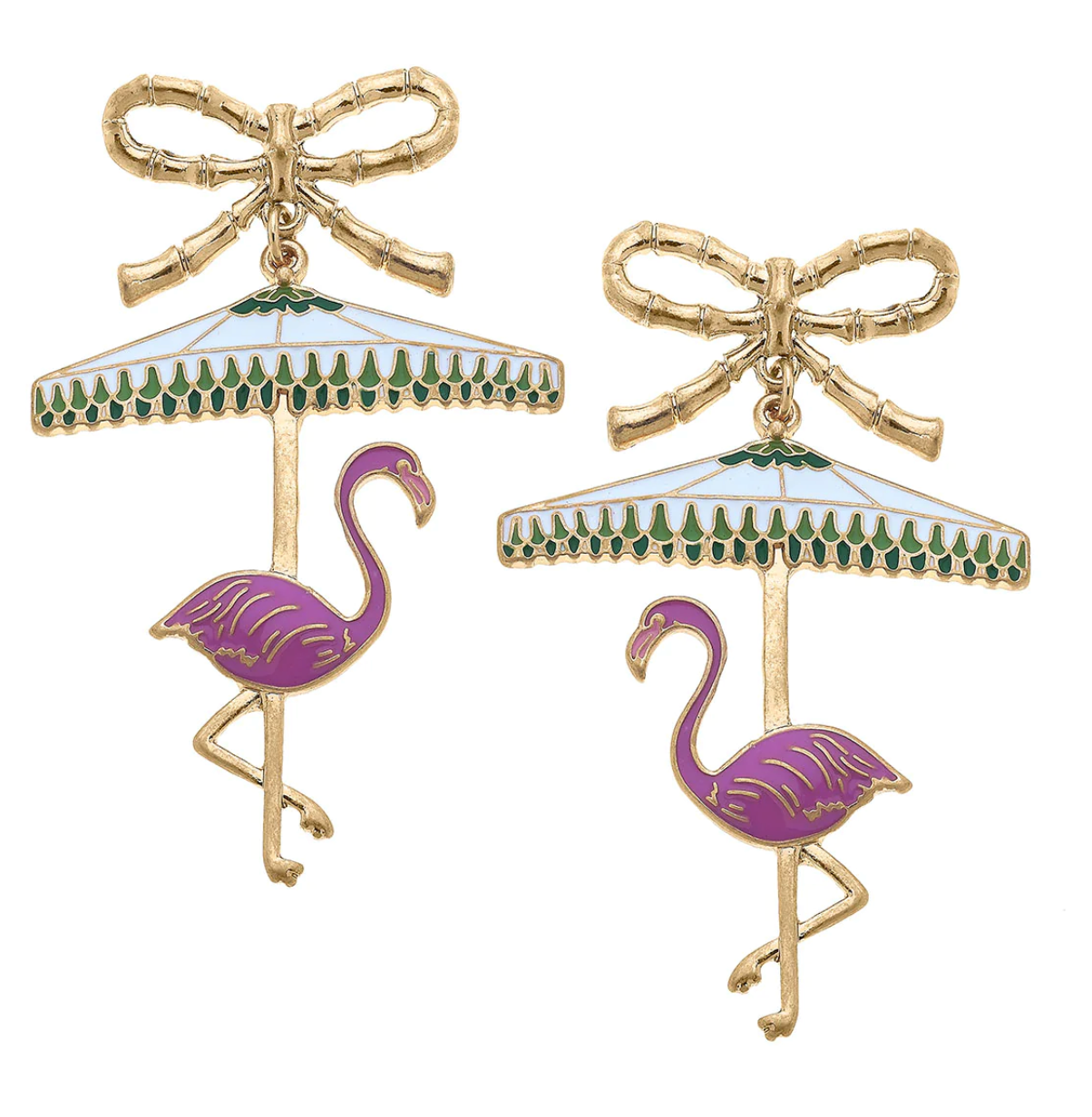 Lina Enamel Flamingo Earrings